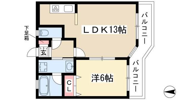 ウイステリア妙音通 205｜愛知県名古屋市瑞穂区苗代町(賃貸マンション1LDK・2階・43.29㎡)の写真 その2