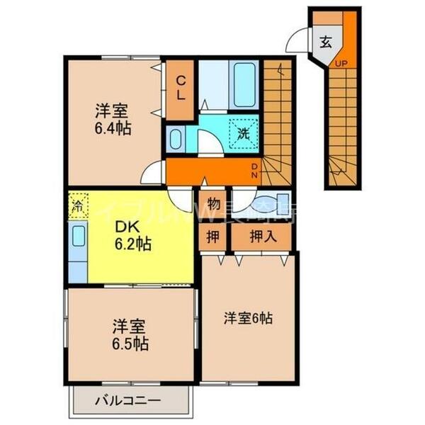 ラ・フォルシュ｜長崎県西彼杵郡時津町西時津郷(賃貸アパート3DK・2階・63.19㎡)の写真 その2