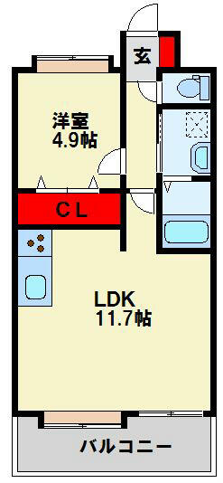 Ｊ－スクエア 504｜福岡県北九州市小倉北区中津口１丁目(賃貸マンション1LDK・5階・40.18㎡)の写真 その2