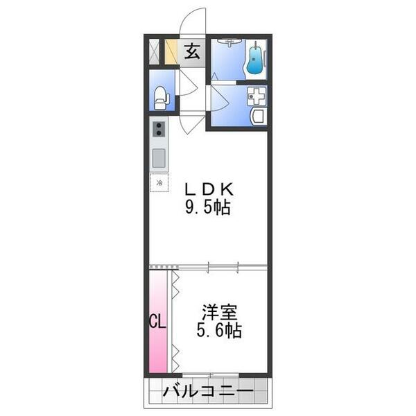 アート長瀬Ａ｜大阪府東大阪市柏田本町(賃貸アパート1LDK・3階・36.62㎡)の写真 その2