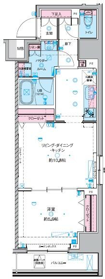 ＧＥＮＯＶＩＡ　東神田　ｇｒｅｅｎ　ｖｅｉｌ 311｜東京都千代田区東神田２丁目(賃貸マンション1LDK・3階・42.66㎡)の写真 その2