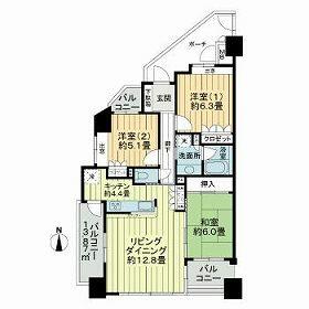 サーパス北五老内｜福島県福島市北五老内町(賃貸マンション3LDK・6階・76.32㎡)の写真 その1