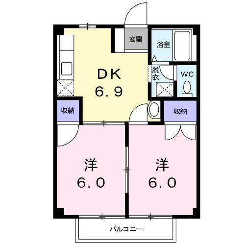 リッチヒルブリッジ 201｜茨城県日立市久慈町３丁目(賃貸アパート2DK・2階・40.04㎡)の写真 その2