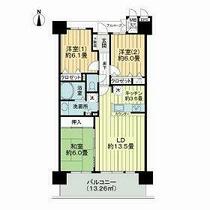 サーパス盛南  ｜ 岩手県盛岡市本宮７丁目（賃貸マンション3LDK・6階・76.64㎡） その1