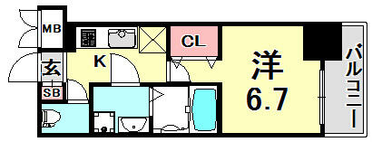 レジュールアッシュ神戸元町｜兵庫県神戸市中央区花隈町(賃貸マンション1K・4階・23.17㎡)の写真 その2