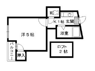 福岡県北九州市小倉北区熊谷２丁目(賃貸アパート1K・2階・20.00㎡)の写真 その2