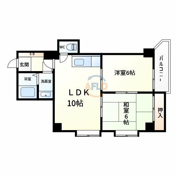 メゾン・エルナード｜大阪府大阪市東住吉区中野４丁目(賃貸マンション2LDK・6階・46.90㎡)の写真 その2