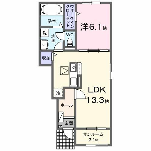 グランドパーク大塚｜茨城県水戸市大塚町(賃貸アパート1LDK・1階・50.01㎡)の写真 その2