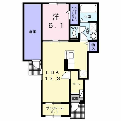 グラン　ビレッジ　ウー　Ⅳ｜茨城県水戸市石川２丁目(賃貸アパート1LDK・1階・50.01㎡)の写真 その2