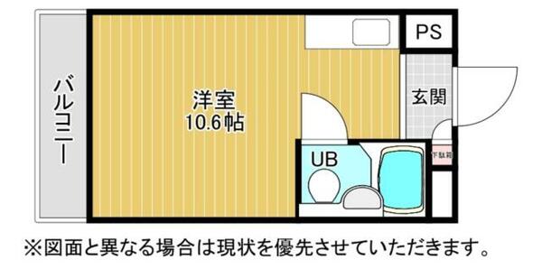 福岡県北九州市小倉北区黄金２丁目(賃貸マンション1R・7階・20.60㎡)の写真 その2