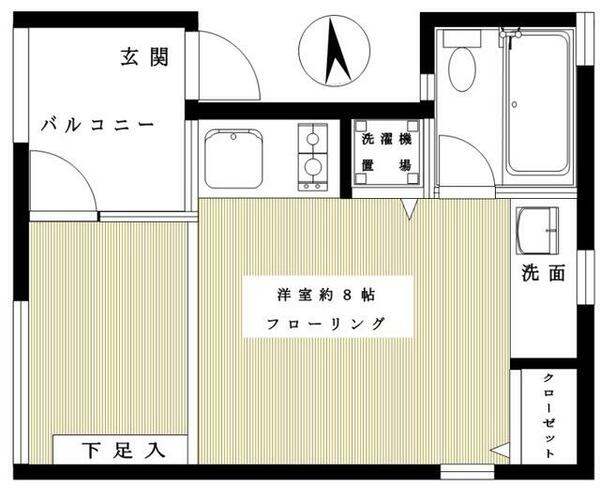 Ｋ－ｈｏｕｓｅ　（ケーハウス） 301｜東京都立川市富士見町２丁目(賃貸マンション1R・3階・24.89㎡)の写真 その2