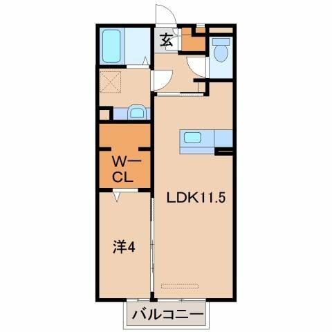 和歌山県和歌山市加納(賃貸アパート1LDK・2階・41.67㎡)の写真 その2