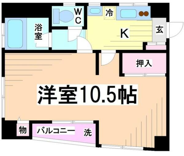 神奈川県川崎市多摩区登戸(賃貸マンション1K・4階・42.84㎡)の写真 その2