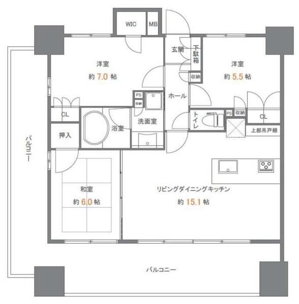 リストレジデンス南林間 801｜神奈川県大和市南林間１丁目(賃貸マンション3LDK・8階・70.22㎡)の写真 その2