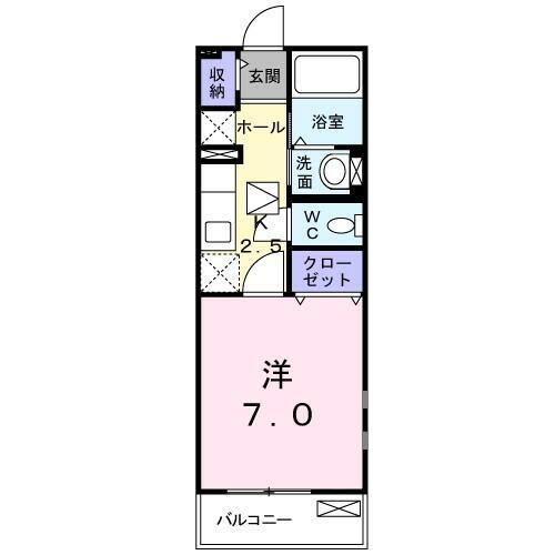 神奈川県大和市中央林間４丁目(賃貸アパート1K・1階・25.01㎡)の写真 その2