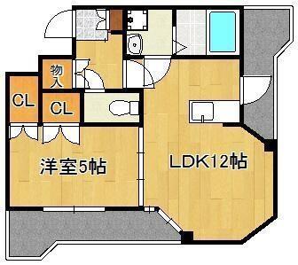 ロイヤルセンターＢＬＤ．｜福岡県北九州市小倉北区竪町１丁目(賃貸マンション1LDK・5階・38.94㎡)の写真 その2