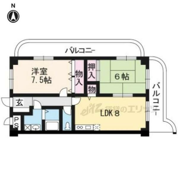 プレステージ 301｜京都府京都市西京区樫原硲町(賃貸マンション2LDK・3階・54.00㎡)の写真 その2