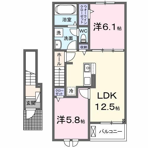 愛知県高浜市屋敷町３丁目(賃貸アパート2LDK・2階・56.44㎡)の写真 その2