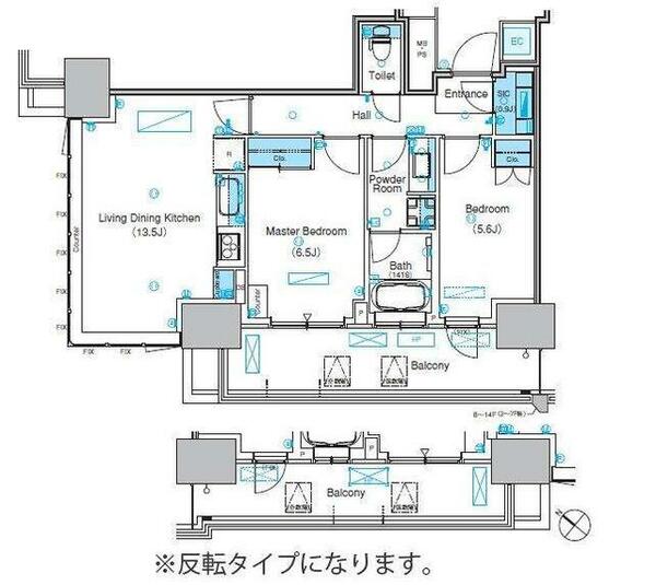 パークアクシス豊洲キャナル 1309｜東京都江東区豊洲６丁目(賃貸マンション2LDK・13階・60.65㎡)の写真 その2