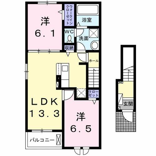 カサ　マドリーナⅡ｜和歌山県橋本市高野口町名古曽(賃貸アパート2LDK・2階・59.58㎡)の写真 その2