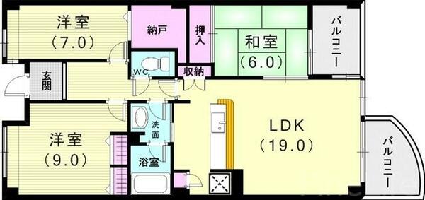 兵庫県神戸市西区糀台４丁目(賃貸マンション3LDK・3階・96.40㎡)の写真 その2