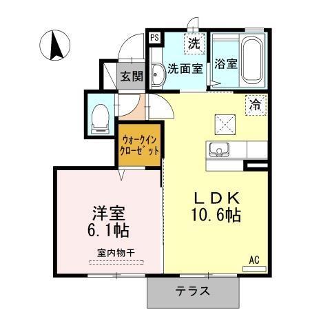 ディールーム・ハル鶴島｜宮崎県宮崎市鶴島３丁目(賃貸アパート1LDK・1階・40.14㎡)の写真 その2