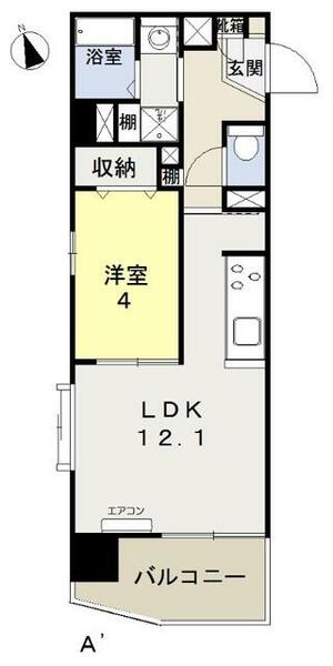 アリビオ富田 205｜岡山県岡山市北区富田(賃貸マンション1LDK・2階・39.98㎡)の写真 その2