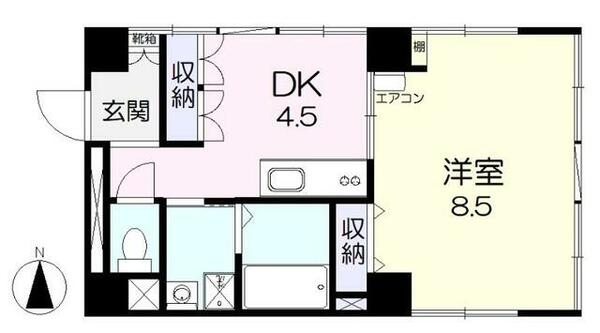 ＤＡＩＳＡＮ田町ビル 201｜岡山県岡山市北区田町１丁目(賃貸マンション1DK・2階・35.09㎡)の写真 その2