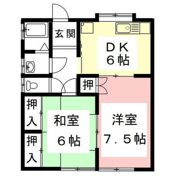 杉山住宅（新）｜岐阜県岐阜市黒野南３丁目(賃貸一戸建2DK・--・46.37㎡)の写真 その2