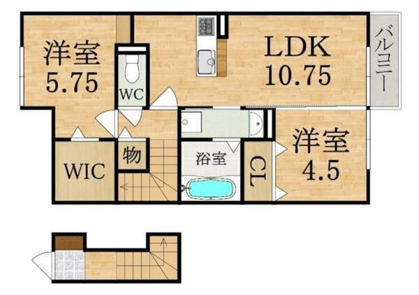 イルミナーレ｜奈良県橿原市東坊城町(賃貸アパート2LDK・2階・57.11㎡)の写真 その2