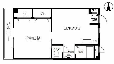 第５コーポリベラ412の間取り