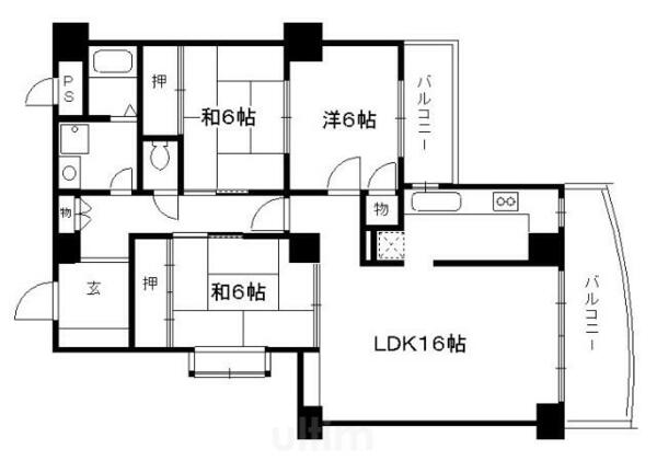 インペリアルパレスリバーサイド｜京都府京都市伏見区向島庚申町(賃貸マンション3LDK・7階・85.45㎡)の写真 その2