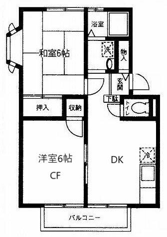 ウィングＢ 201｜東京都三鷹市大沢５丁目(賃貸アパート2DK・2階・44.29㎡)の写真 その2