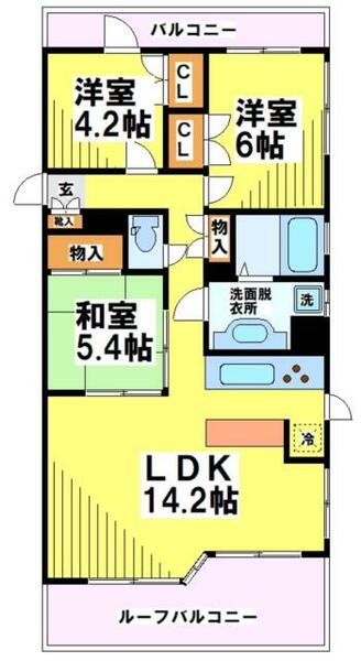 東京都調布市下石原３丁目(賃貸マンション3LDK・7階・67.89㎡)の写真 その2