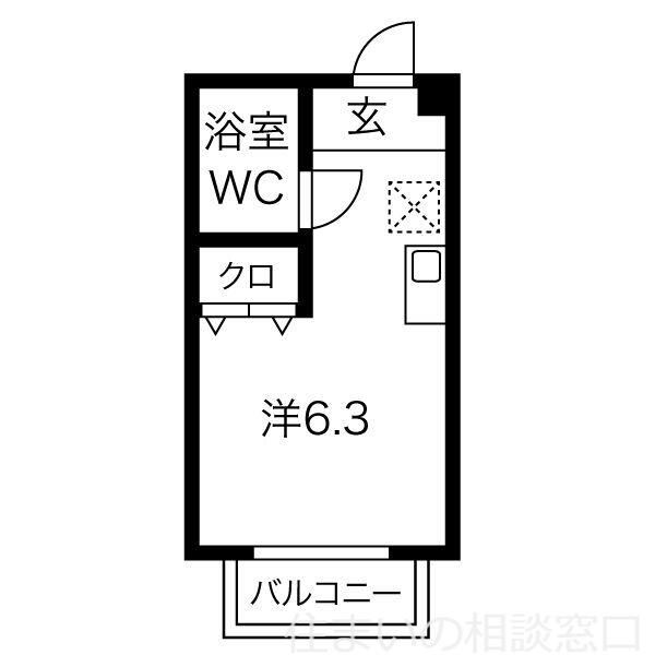 愛知県岡崎市北本郷町字野添(賃貸アパート1R・2階・16.92㎡)の写真 その2