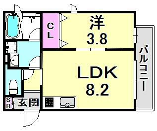 兵庫県西宮市上大市１丁目(賃貸マンション1LDK・4階・32.11㎡)の写真 その2