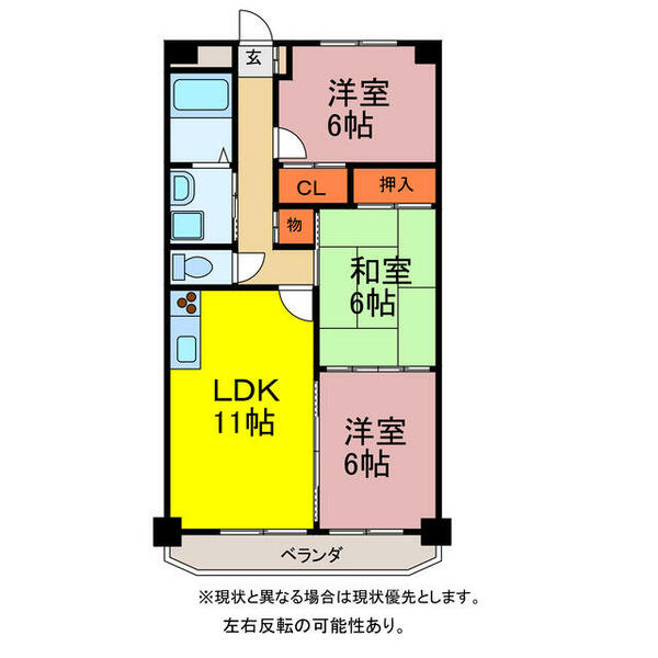 クレストパレス学園前 104｜愛知県豊橋市柱一番町(賃貸マンション3LDK・1階・65.52㎡)の写真 その2