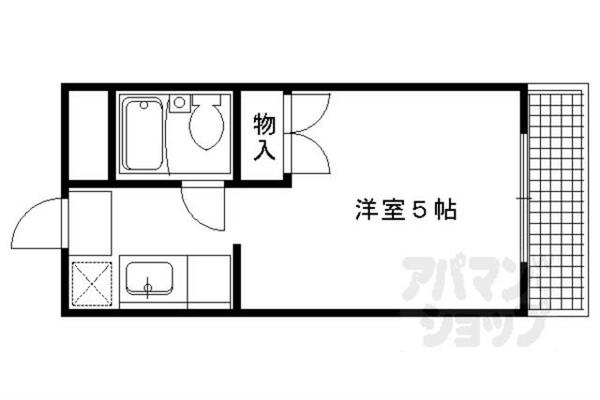 京都府京都市左京区高野玉岡町(賃貸マンション1K・2階・17.58㎡)の写真 その2