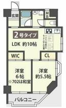 大阪府大阪市天王寺区上汐６丁目（賃貸マンション2LDK・7階・49.76㎡） その2