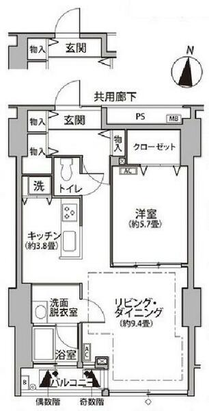 東雲キャナルコートＣＯＤＡＮ１１号棟 1211｜東京都江東区東雲１丁目(賃貸マンション1LDK・12階・54.78㎡)の写真 その2