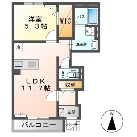 ベルフルールⅡ 106｜茨城県神栖市大野原中央２丁目(賃貸アパート1LDK・1階・42.64㎡)の写真 その2