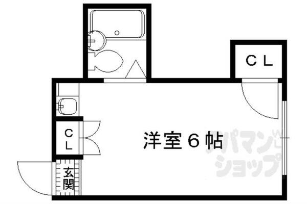 ハウスジョイ 203｜京都府京都市左京区北白川東瀬ノ内町(賃貸マンション1R・2階・16.00㎡)の写真 その2