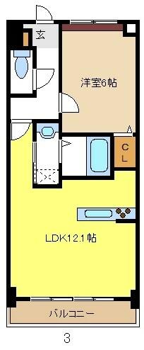 愛知県名古屋市西区比良３丁目（マンション）の賃貸物件の間取り