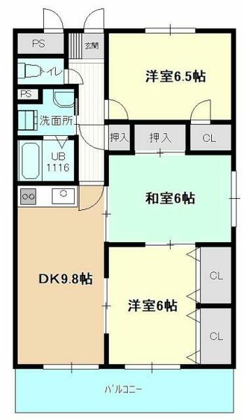 ライブリーＹＭＫ 00103｜愛知県北名古屋市高田寺屋敷(賃貸マンション3DK・1階・63.72㎡)の写真 その2