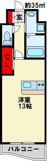 ロイヤルノースナイン 309｜福岡県北九州市小倉北区馬借１丁目(賃貸マンション1K・3階・35.00㎡)の写真 その2