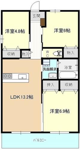 同じ建物の物件間取り写真 - ID:208009255389