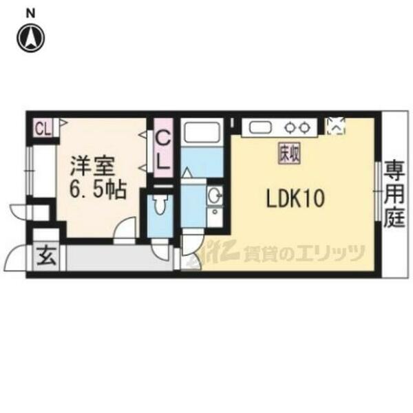 京都府京都市山科区西野大鳥井町(賃貸アパート1LDK・1階・43.48㎡)の写真 その2