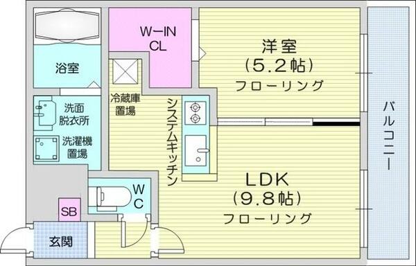 北海道札幌市中央区南六条西２６丁目(賃貸マンション1LDK・10階・34.73㎡)の写真 その2