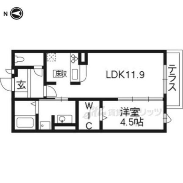 京都府京都市西京区山田出口町(賃貸アパート1LDK・1階・41.70㎡)の写真 その2