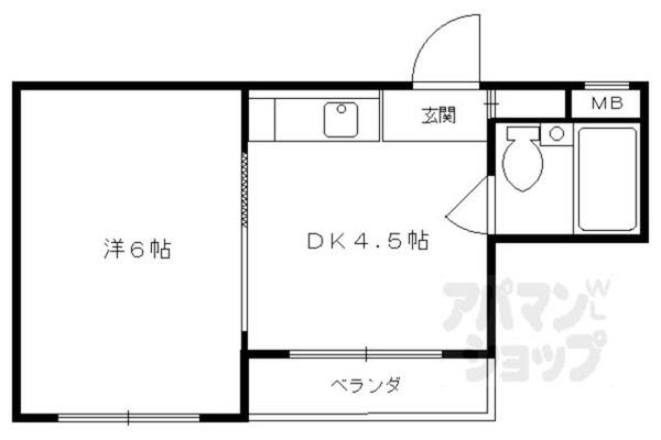 ヴィラトレスチコ 301｜京都府京都市右京区花園春日町(賃貸マンション1DK・3階・20.00㎡)の写真 その2